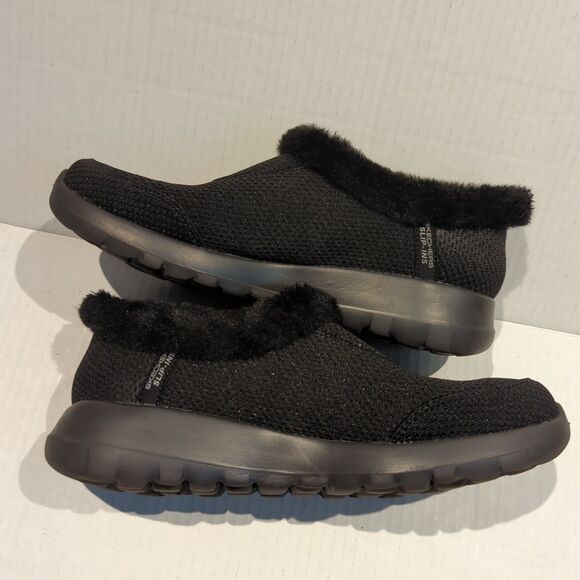 Skechers Slip Ins On the Go Joy Shoe Bootie Womens 7.5 Black Comfort Fuzzy - Picture 2 of 6